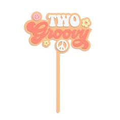 a cake topper with the words two grooy on it