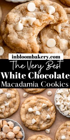 the very best white chocolate macadamia cookies are made with only 3 ingredients and they're so good to eat