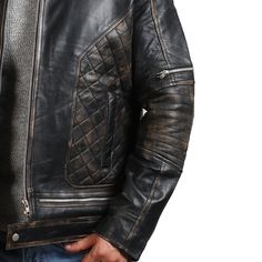 One of our most popular design is men's distressed skull leather jacket. Manufactured with genuine leather, skull biker jacket features the beautiful color black with skull and bones design on its back. Men's Biker Skull Leather Jacket - Black Distressed Biker Leather Jacket Outfit Type: Biker Leather Jacket Material: Outer: Real Leather Inner: Premium Lining Color: Black Zipper: YKK Collar: Stand Collar Pockets: 2 Pockets Sizes available from size XS to 5XL. Refer to our SIZE CHART in PHOTO SEC Distressed Brown Winter Outerwear For Biker Events, Distressed Black Punk Outerwear, Black Distressed Punk Outerwear, Rugged Black Outerwear For Streetwear, Distressed Moto Outerwear For Winter, Distressed Moto Winter Outerwear, Distressed Fitted Long Sleeve Leather Jacket, Winter Distressed Moto Outerwear, Winter Moto Distressed Outerwear