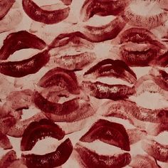 many different types of lips are shown in red and white colors on a sheet of paper