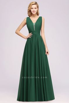 BM0214 A-Line Chiffon V-Neck Sleeveless Long Bridesmaid Dress | Cocosbride Gold Sparkly Bridesmaid Dresses, White Bridesmaid Dresses Long, Modest Bridesmaid Dresses Long, Sparkly Bridesmaid Dress, Bridesmaid Gown Chiffon, Purple And Green Wedding, Burgundy Bridesmaid Dresses Long, Maid Of Honor Dress, Best Bridesmaid Dresses