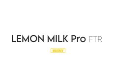 the lemon milk pro logo is shown in black and white, with yellow lettering on it