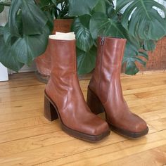 Ankle Boots, Jonak, Tan Size: 9 (Us) (Label:39 (Eu)) They Were Worn Once Around Town, I Thought They Would Fit With Big Fluffy Socks On, But They Were Sadly Too Big. Minor Scuffing On The Toe Part Of The Sole Of Boots, Only Noticeable When Looking At The Shoe's Sole. Otherwise, They're In Amazing Condition. Retro Ankle Boots For Fall, Retro Ankle-high Boots For Fall, Retro High Ankle Boots For Fall, Almond Toe Platform Boots With Padded Heel For Fall, Vintage Ankle-high Heeled Boots For Spring, Retro Ankle-high Heeled Boots For Fall, Brown High Ankle Platform Boots With Stacked Heel, Brown Square Toe Platform Boots For Spring, Retro Mid-calf Leather Boots With Round Toe