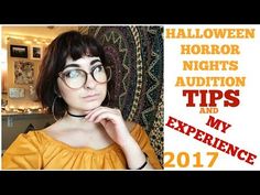 a woman wearing glasses with the words halloween horror nights auction tips and my experience 2017