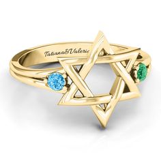 10K Yellow Gold Classic Star of David Ring | Jewlr Star-shaped Birthstone Jewelry For Promise Ring, Anniversary Star-shaped Birthstone Jewelry, Star Of David Jewelry Polished Finish For Anniversary, Star Of David Polished Jewelry For Anniversary, Fine Jewelry Star Of David For Anniversary, Spiritual Multi-stone Birthstone Ring For Anniversary, Star-shaped Birthstone Promise Ring, David Ring, Star Of David