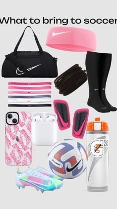 what to bring to soccer in the winter and summer months, including shoes, socks, water bottles, sports equipment