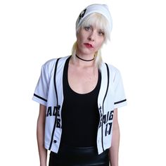 Synchronize and show up in style with this cropped baseball jersey. The Meaning of 11:11 is often associated with spiritual awakening. It often appears before a shift of consciousness. 1111 also inspires you to use your intuition and wisdom to help others grow spiritually. This is another reason why we choose to feature WORLDWIDE on the back. The chic design is casual yet trendy, making it a perfect addition to your wardrobe essentials. Designed with versatility in mind, the jersey’s lightweight White Tops With Baseball Collar For Sports Season, White Baseball Collar Tops For Sports Season, White Baseball Jersey With Letter Print For Streetwear, White Baseball Collar Top For Streetwear, White Baseball Jersey For Streetwear During Sports Season, White Tops With Baseball Collar For College, White Tops For Baseball Season Streetwear, White Varsity Baseball Jersey For Streetwear, White Tops With Graphic Print And Baseball Collar