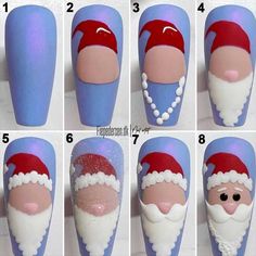 Winter Nail 2023, Santa Nail Art, Beginner Nail Designs, Nail Noel, Christmas Nail Design, Xmas Nail Designs, Nail Art Courses, Nail Art Noel, Nail 2023