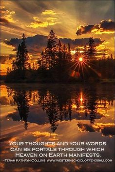 an airplane is flying over the water at sunset