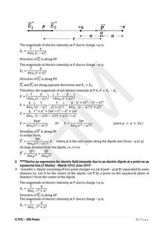 an exercise sheet with the formulas and notations for electric field theory, written in english