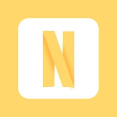 the letter n is cut in half and placed on top of a yellow paper sheet