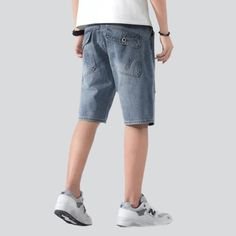 Make a statement with our 2023 Summer Collection Damaged Men's Jean Shorts! Featuring a street-inspired style, mid-waist fit, and zipper & button closure, these shorts will have you looking and feeling your best. Enjoy unparalleled comfort and effortless style with these ageless classics.Distinctive Features Street Style: Look your best with a street-inspired vibe that's perfect for any summer occasion. Ripped: Make a daring statement with these ripped jean shorts, showcasing your fashion-forwar Men Jean Shorts, Men Overall, Shorts Ripped, Ripped Men, Mens Jean Shorts, Mens Denim Shorts, Ripped Jeans Men, Ripped Jean Shorts, Current Fashion Trends