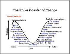 the roller coaster of change is shown in this diagram, which shows how it's different