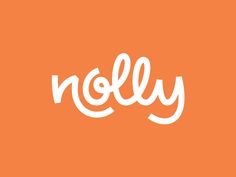 the word rolly written in white on an orange background