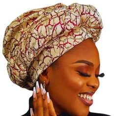 Add a touch of elegance to your wardrobe with our exquisite pretied headgear/Turban, crafted from luxurious non-stretchy cotton fabric in our Omo'ba collection. This ready-to-wear turban is designed to fit all head sizes comfortably, thanks to its thoughtful one-size-fits-all design. The turban features two short ropes at the back, allowing you to adjust and secure it to your perfect fit. Key Features:     > One Size Fits All: Suitable for all head sizes.     > Premium Fabric: Made from high-qua Elegant Headwrap For Church, Elegant Church Headwrap In Headband Style, Elegant Church Headwrap Headband, Elegant Church Headwrap Hat, Adjustable Gold Headscarf For Party, Elegant Adjustable Headscarf For Party, Elegant Turban For Church, Elegant White Headwrap One Size Fits Most, One Size Party Headwrap Hat