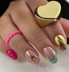 Nail Art Designs Videos, Almond Nail, I Love Nails, Short Nail Designs, Unique Nails, Fancy Nails, Dope Nails, Samara