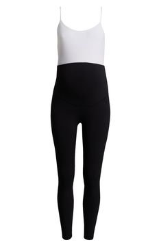 Get ready for your best workout in these full-length leggings crafted with plenty of stretch to keep you moving and grow with you through pregnancy. . 26" length Pull-on style Over-the-bump waistband Drop-in pocket 75% recycled nylon, 25% spandex Hand wash, dry flat Imported High Stretch Maternity Yoga Bottoms, Stretch Workout Leggings For Maternity, Workout Stretch Leggings For Pregnancy, Fitted Bump Friendly Leggings For Gym, Bump Friendly Black Leggings For Pilates, Black Bump Friendly Leggings For Pilates, Black Maternity Leggings For Athleisure, Black Maternity Activewear For Workout, Black Athleisure Leggings For Maternity