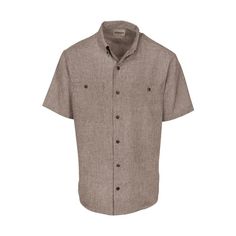 Opt for the clean-cut look of the RedHead� Pro Series Chambray Button-Down Short-Sleeve Work Shirt for Men. This lightweight work shirt has a smooth texture and feel that stays comfortable all day. The button-down collar and button front give it a professional look. This shirt features 2 button-close chest pockets. 50% polyester/50% cationic polyester. Machine wash. Imported.  50% polyester/50% cationic polyester;   Smooth texture and feel;   Button-down collar;   Button front;   Button-close ch Classic Brown Unstructured Top, Classic Unstructured Short Sleeve Shirt With Button Closure, Classic Short Sleeve Shirt With Button Cuffs, Classic Short Sleeve Tops With Welt Pockets, Brown Short Sleeve Workwear Shirt, Workwear Tops With Functional Buttons And Short Sleeves, Classic Solid Camp Shirt With Button Closure, Unstructured Short Sleeve Work Shirt With Button Closure, Unstructured Short Sleeve Shirt With Button Closure For Work