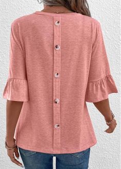 Color:Pink;Size:S;Size:M;Size:L;Size:XL;Size:XXL;Package Contents:1 X T Shirt;Occasion:Other;Style:Casual; Fashion Tops Blouse Style, Stylish Tops For Women, Trendy Tops For Women, Fashion Tops Blouse, Blouse Style, Tops Blouse, Plaid Tops, Trendy Tops, Shirt Sale