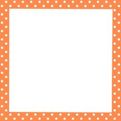 an orange and white polka dot frame