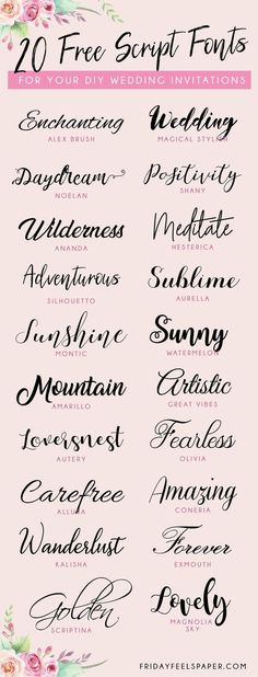 the top 10 free script font styles to use for your wedding or any type of event