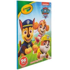 the paw patrol coloring book is on display