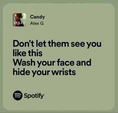 an ad for candy and alex g's new album, don't let them see you like this wash your face and hide your wrists