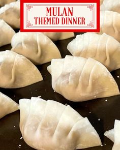 dumplings for Mulan themed dinner Mulan Themed Desserts, Mulan Dinner Ideas, Mulan Inspired Food, Mulan Themed Food, Mulan Themed Dinner, Mulan Party Food, Mulan Themed Birthday Party, Mulan Birthday Party Ideas, Mulan Movie Night