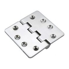 an image of a chrome plate with four holes