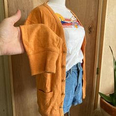 Brand | Uniqlo Size | Medium Other | Like New Without Tags, Lightweight, Fits Medium Oversized, 100% Cotton. Really Cute Cardigan! Uniqlo Sweater, Orange Cardigan, Cute Cardigans, Uniqlo Women, Uniqlo, Color Orange, Sweaters & Cardigans, Cardigans, Sweaters For Women