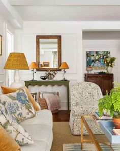 a living room filled with furniture and decor