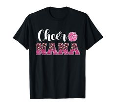 a black t - shirt with the words cheer mama in pink and leopard print on it