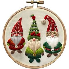 julebroderier - Google Shopping Adult Cross Stitch, Beginner Embroidery Kit, Christmas Embroidery Patterns, Pattern Stamping, Kit Christmas, Diy Embroidery Kit, Hand Embroidery Kit, Needlework Embroidery, Christmas Gnomes