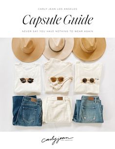 Do you ever look at a closet full of clothes and feel like you have nothing to wear? Do you struggle to pull together everyday outfits? Is it difficult for you to shop online because you’re unsure of what to buy? If you’ve ever experienced any of these common clothing dilemmas, we have the perfect solution for you! The Carly Jean Los Angeles Capsule Guide will help you build a capsule wardrobe that you love. If you’re looking to simplify your life and wanting to make shopping and getting ready f Los Angeles Outfits Spring, Minimalist Summer Wardrobe, Closet Full Of Clothes, Chic Capsule Wardrobe, Wardrobe Checklist, Minimalist Wardrobe Capsule, Minimalist Wardrobe Essentials, Closet Basics, Capsule Wardrobe Checklist