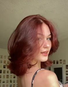 Dark Red Hair Color Aesthetic, Dyed Dark Red Hair, Light Cherry Red Hair, Short Red Dyed Hair, Short Red Haircut, Short Wine Red Hair, Wine Red Short Hair, Red Hair Morenas, Red Hair Color Short