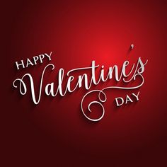 happy valentine's day lettering on red background with paper cut out and shadow effect