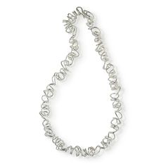 Silver Necklace - This hand fabricated sterling silver necklace is created from 18 separate links, which are woven together and are articulated to rest nicely on the collarbone. Elegant Silver Spiral Necklace, Silver Necklaces With A Modern Twist For Formal Events, Modern Silver Spiral Necklace, Sterling Silver Single Strand Chain Necklace, Silver Jewelry With Chain, Modern Twist, Unique Silver Single Strand Necklace, Artful Home, Link Necklace, Sterling Silver Necklace