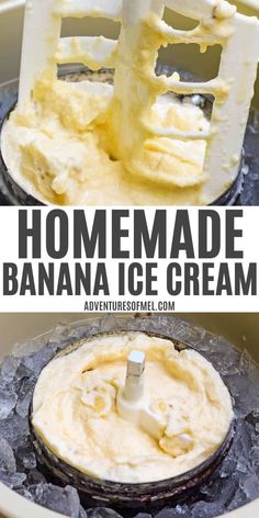 homemade banana ice cream in a food processor