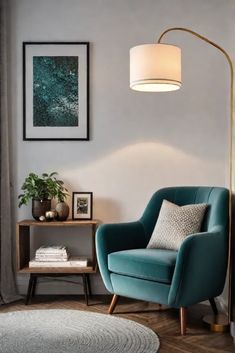 Reading Corner Hallway, Reading Sofa Corner, Reading Corner Apartment Small Spaces, Corner With Chair Decor, Interior Corner Design, Hallway Chair Ideas, Reading Nook In Master Bed, Reading Corner Minimalist, Reading Nook Corner Small Spaces