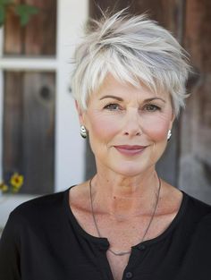 Stylish Short Hairstyles for Women Over 60 with Gray, Fine, and Thick Hair Short Haircuts For White Hair, Short Hairstyles For Women Over 60 Gray, Longer Pixie Haircut Older Women, Ladies Short Hair Styles, Gray Pixie Haircut Over 50, Short Short Hair Styles, Short Hairstyles For Women Over 60, Short Grey Hair Over 60, Feminine Haircuts