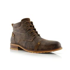 Ferro Aldo Colin MFA806033 Brown Color Men's Stylish Mid Top Boots For Work or Casual Wear Size: 12.  Gender: male.  Age Group: adult. Boots For Work, Cap Toe Boots, Stylish Boots, Black Leather Ankle Boots, Mens Leather Bracelet, Mid Top, Trail Shoes, Shoes Outlet, Work Shoes