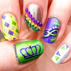 All Dem Nails New Orleans Nails Designs, New Orleans Nails, Mardi Gras Makeup, My First Year, Year One