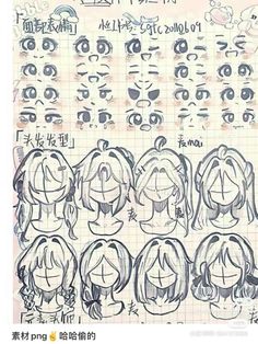 an anime character's face is drawn on a piece of paper