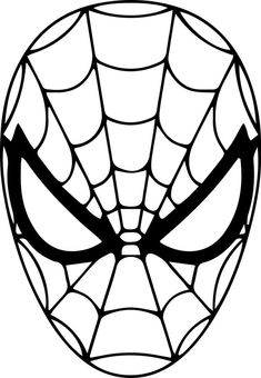 spiderman face with black and white lines in the center, on a white background