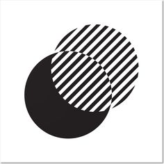 two circles with black and white stripes in the middle, one is half - circle