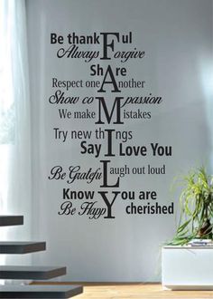 a wall decal with the words be grateful in different languages and phrases on it