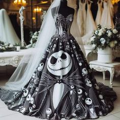 Nightmare Before Christmas Wedding Dresses, Jack Skellington Dress, Nightmare Before Christmas Wedding Dress, Christmas Wedding Dress, Nightmare Before Christmas Clothing, Halloween Wedding Dresses, Nightmare Before Christmas Dress, Black Wedding Dress Gothic, Nightmare Before Christmas Wedding