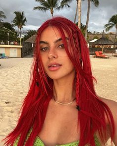 Red Hair Ariel, Tan With Red Hair, Ariel Red Hair, Romina Palm, Red Hair Tan Skin, Red Hair Summer, Red Hair And Tattoos, Red Hair Tips, Fire Red Hair