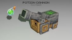 an image of some sort of object that is made out of wood and metal, with the words potton cannon next to it