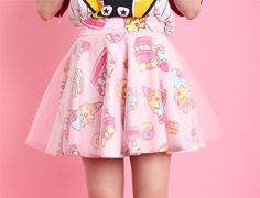 Material:+Cotton+Blend+ Skirt+Type:+A+dress+ Color:+violet,+pink,+white+ Size:+Free+ Waist:62-86cm,Hip+94cm,Skirt+Length:70cm Yume Kawaii Fashion, Candy Outfit, Mode Pastel, Mode Harajuku, Estilo Harajuku, Yume Kawaii, Rok Mini, Glitter Fashion, Gauze Skirts